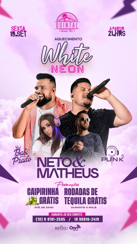 Evento quintal-lounge-bar---sexta---1909---21h---babi-prado--neto--matheus--dj