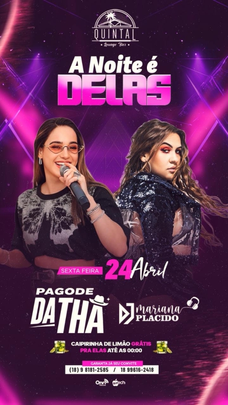 Evento quintal-lounge-bar---sexta---2404---22h---pagode-da-tha--dj-mariana-placido