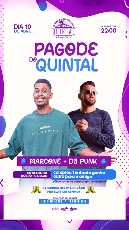 Evento quintal-lounge-bar---sexta---1004---22h---marcone--dj-punk