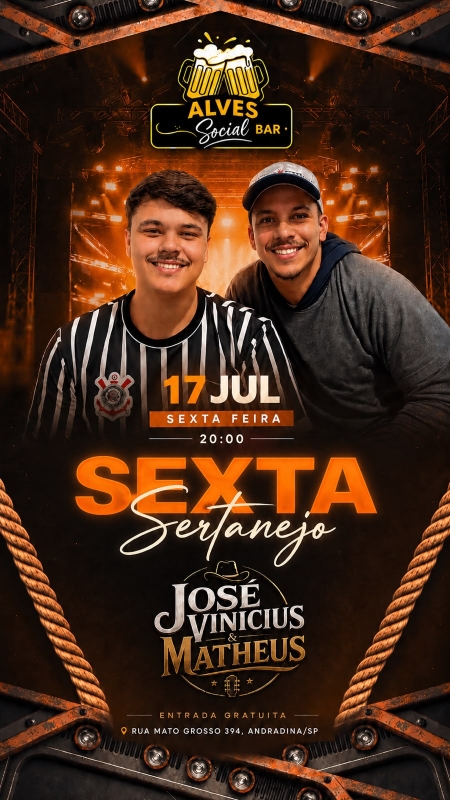 Evento alves-social-bar---sexta---1707---20h---jose-vinicius--matheus