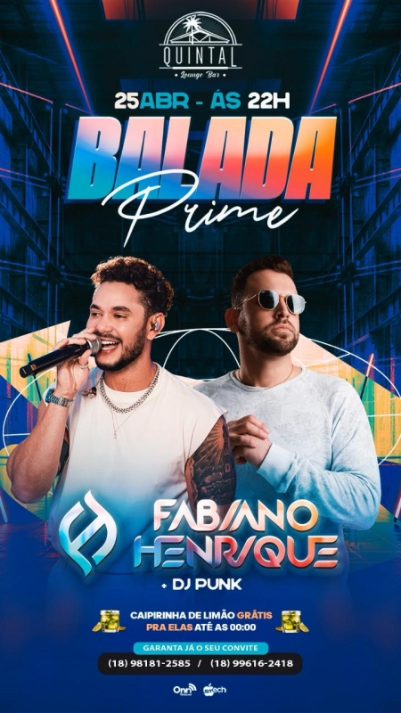 Evento quintal-lounge-bar---sabado---2504---22h---fabiano-henrique--dj-punk