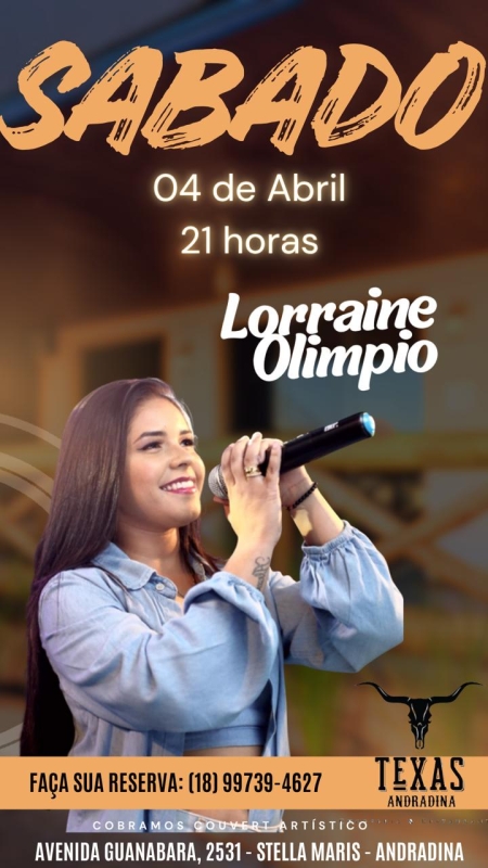 Evento texas-andradina---sabado---0404---21h---lorraine-olimpio